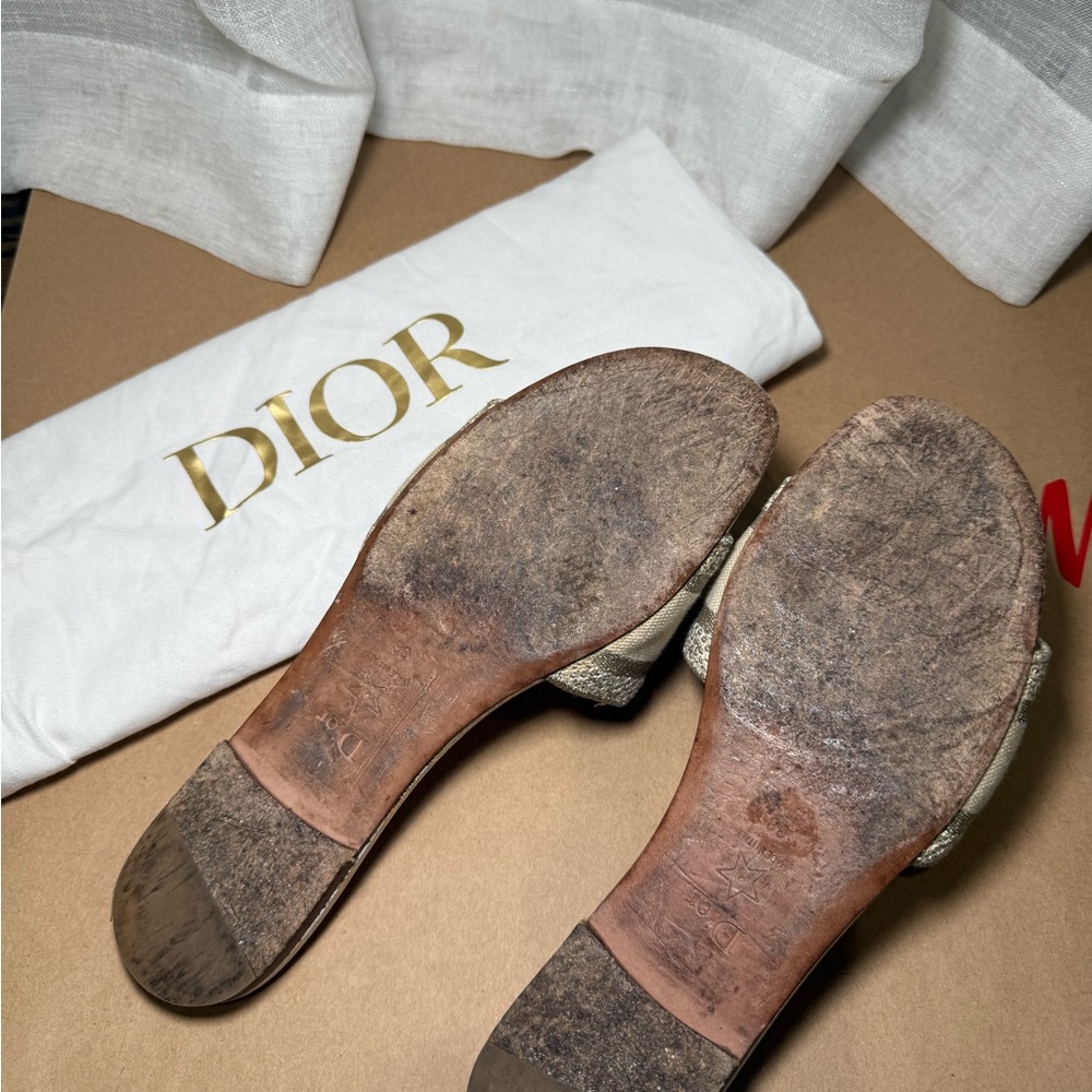 Christian Dior Dway Slides Toile de Jouy Beige EU 38 US 7.5–8 - Picture 6 of 8